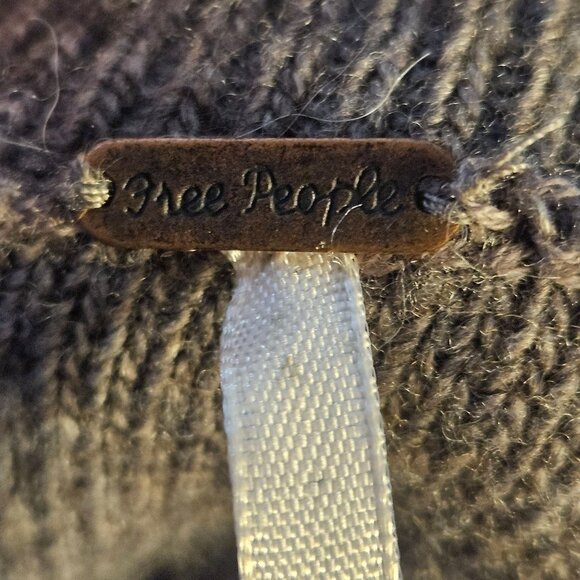 Free People Off Shoulder Sweater Dress Gray Med Cozy Quiet Luxury Dark Academia - Picture 5 of 15